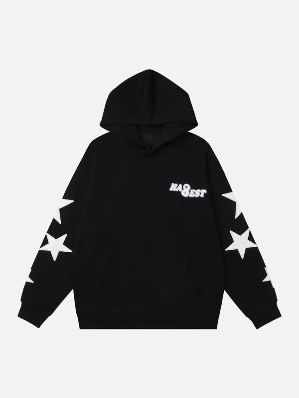 Thesclo - Letter Printing Star Embroidery Hoodie - Streetwear Fashion - thesclo.com