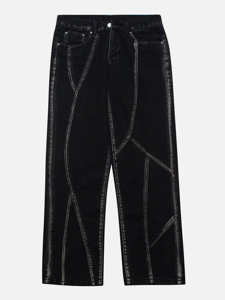 Thesclo - Line Panel Hand Painted Pants - Streetwear Fashion - thesclo.com