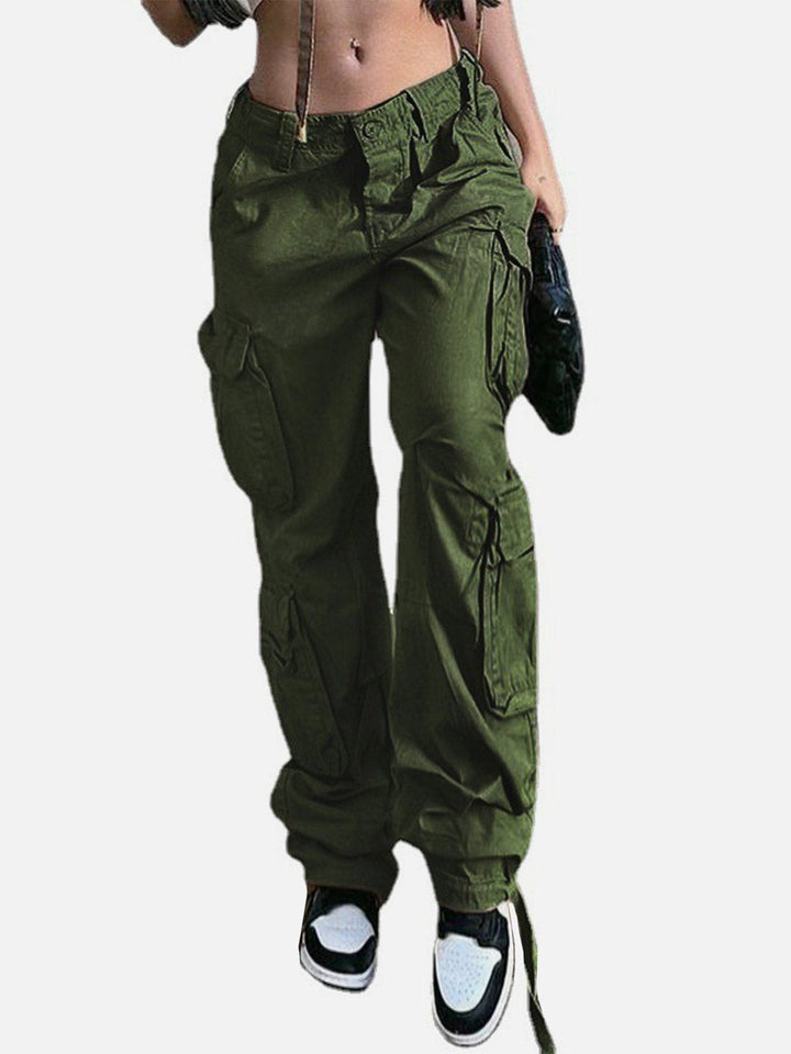 Thesclo - Long Ribbon Low Waist Cargo Pants - Streetwear Fashion - thesclo.com