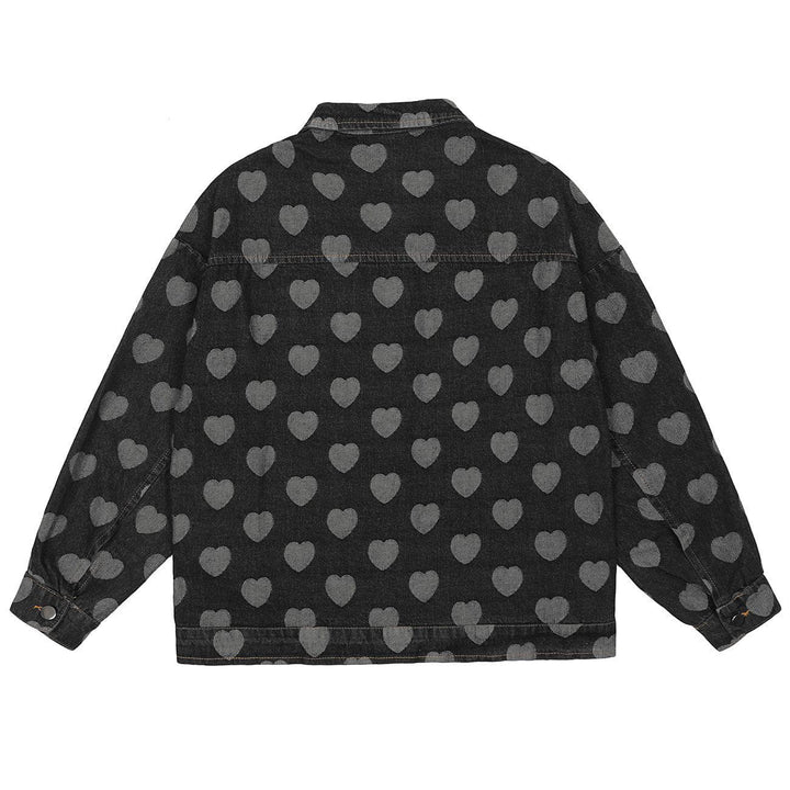 Thesclo - Love Embroidered Pocket Denim Jacket - Streetwear Fashion - thesclo.com