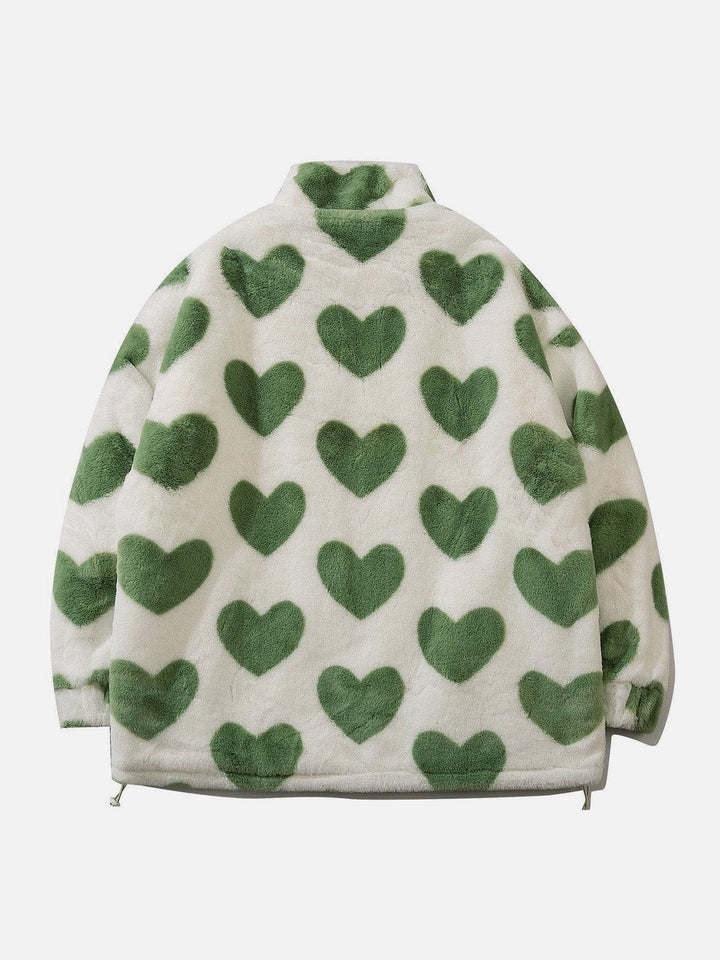 Thesclo - Love Pattern Full-print Plush Winter Coat - Streetwear Fashion - thesclo.com