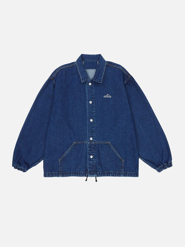 Thesclo - Lucky Number Embroidered Denim Jacket - Streetwear Fashion - thesclo.com