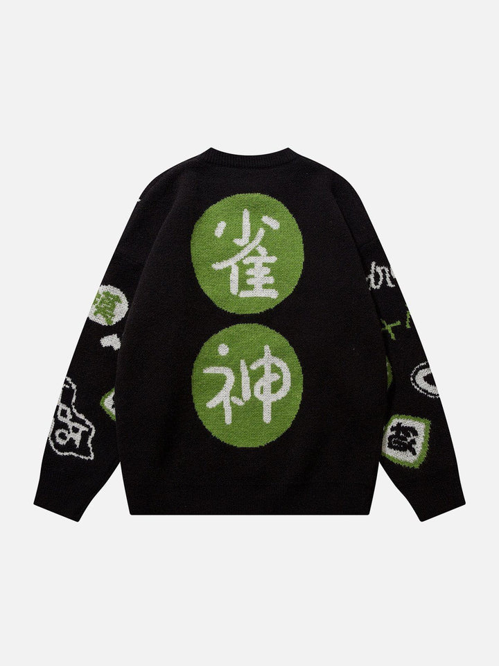Thesclo - Mahjong Embroidery Sweater - Streetwear Fashion - thesclo.com