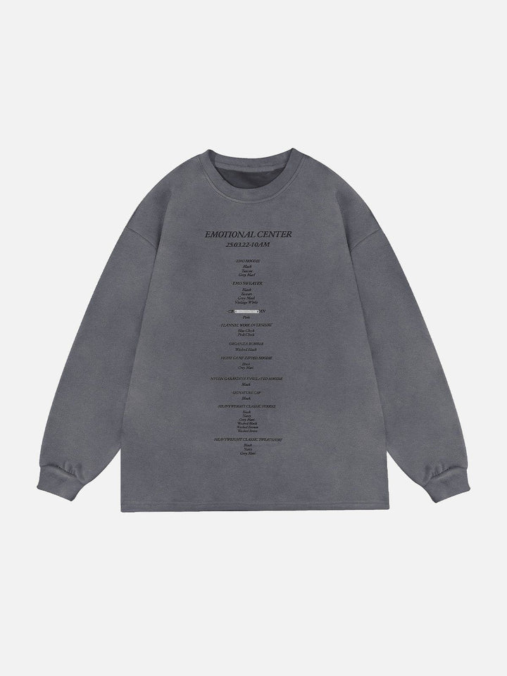 Thesclo - Minimalist Printed Suede Sweatshirt - Streetwear Fashion - thesclo.com