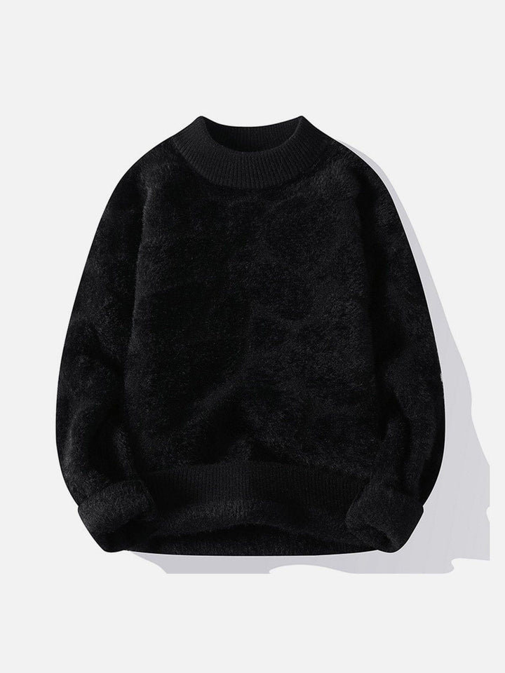 Thesclo - Mink Fleece Solid Warm Sweater - Streetwear Fashion - thesclo.com