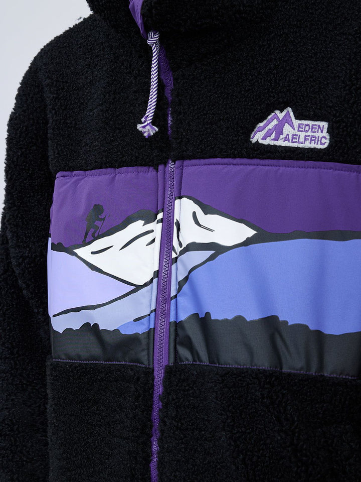 Thesclo - Mountains Patchwork Sherpa Coat - Streetwear Fashion - thesclo.com