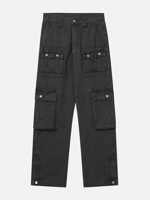 Thesclo - Multi Pocket Denim Cargo Pants - Streetwear Fashion - thesclo.com