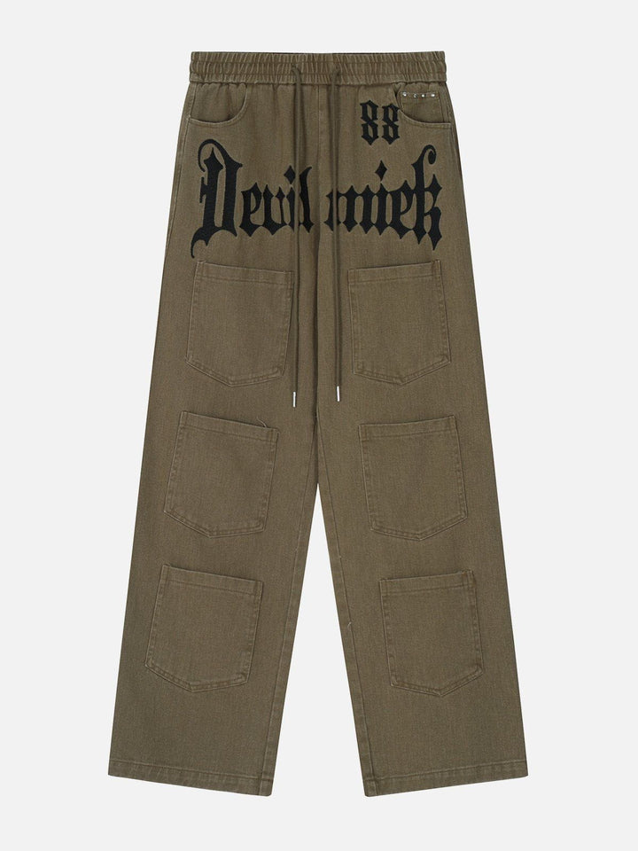 Thesclo - Multi-Pocket Drawstring Cargo Pants - Streetwear Fashion - thesclo.com