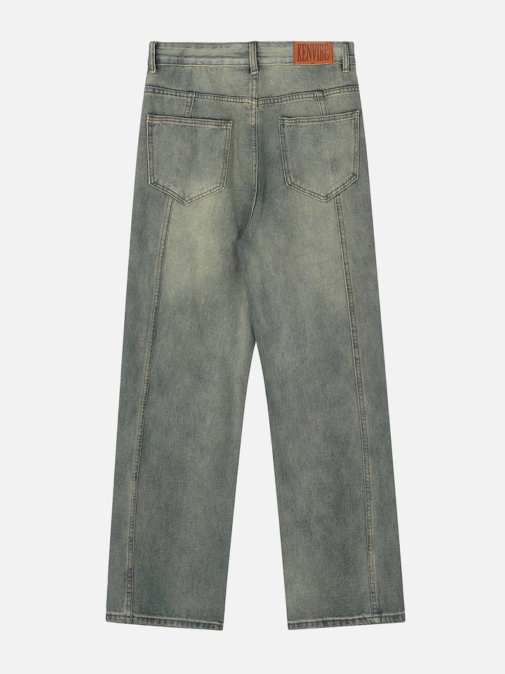 Thesclo - Multi-Pocket Wash Jeans - Streetwear Fashion - thesclo.com