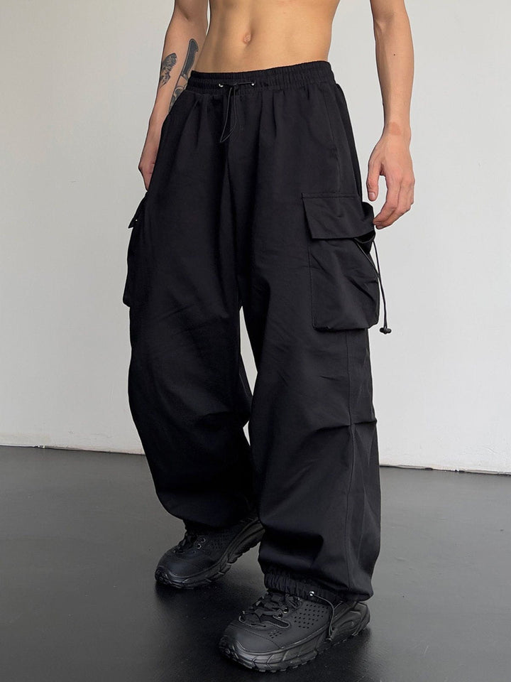 Thesclo - Multi-pocket Adjustable Drawstring Cargo Pants - Streetwear Fashion - thesclo.com