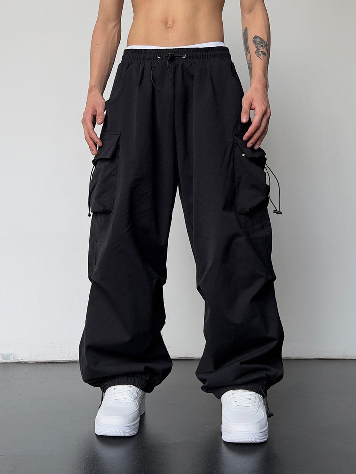 Thesclo - Multi-pocket Adjustable Drawstring Cargo Pants - Streetwear Fashion - thesclo.com