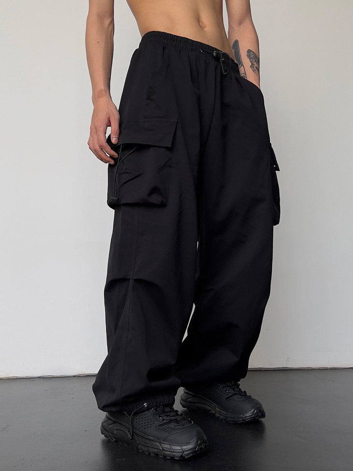 Thesclo - Multi-pocket Adjustable Drawstring Cargo Pants - Streetwear Fashion - thesclo.com