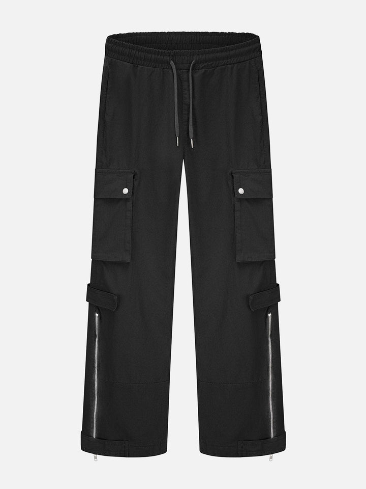 Thesclo - Multi-pocket Technical Zip Cargo Pants - Streetwear Fashion - thesclo.com