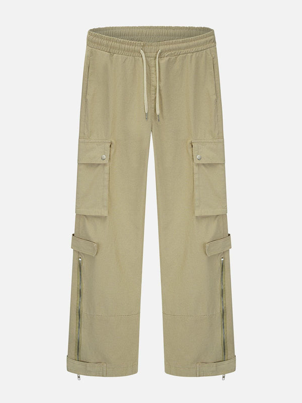 Thesclo - Multi-pocket Technical Zip Cargo Pants - Streetwear Fashion - thesclo.com