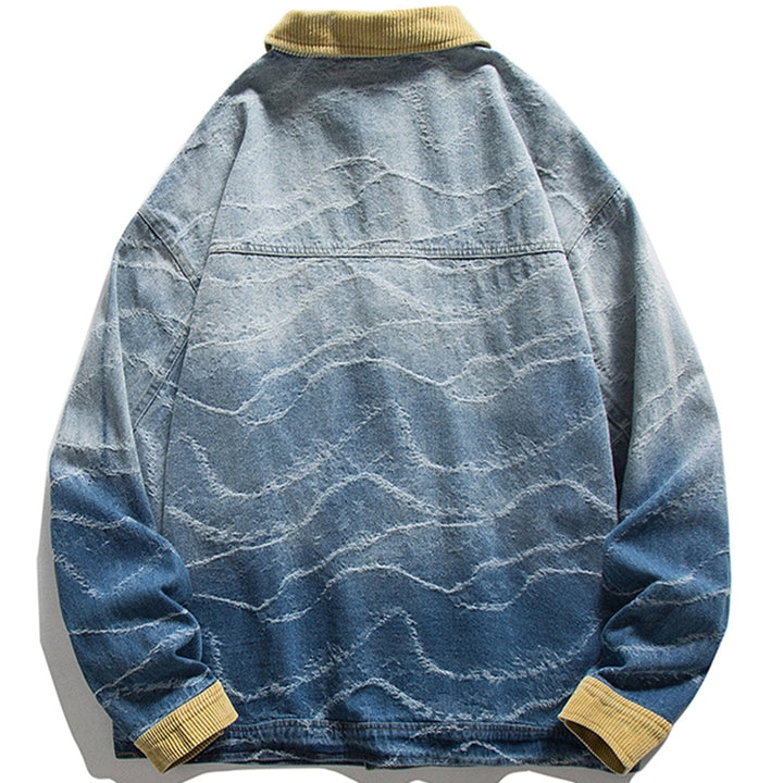 Thesclo - National Style Printing Gradient Denim Jacket - Streetwear Fashion - thesclo.com