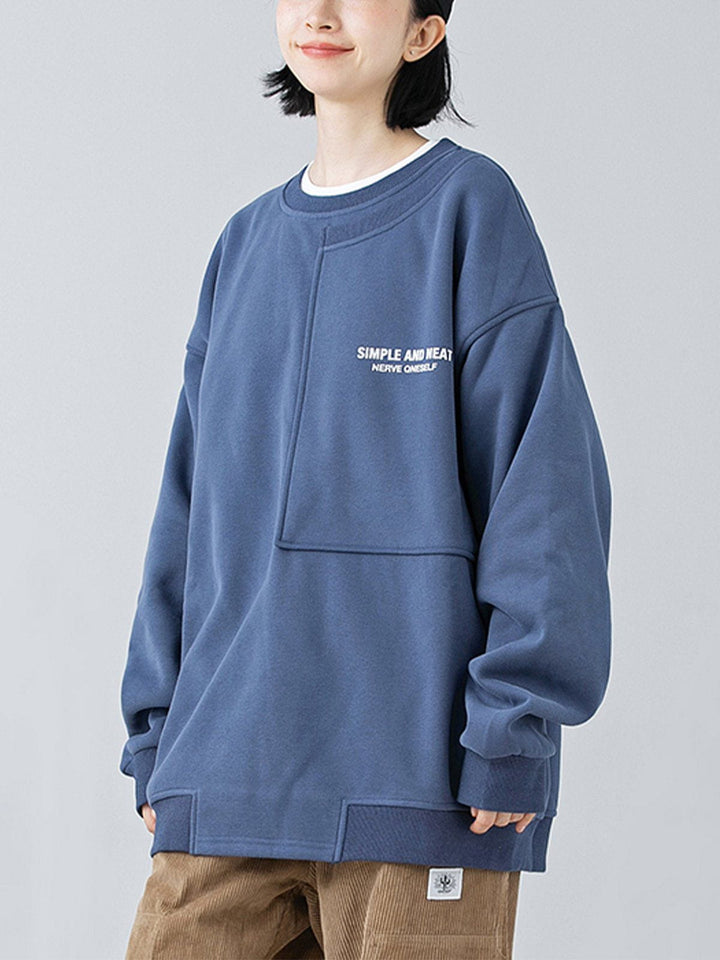 Thesclo - Neckline Stitching Letters Sweatshirt - Streetwear Fashion - thesclo.com