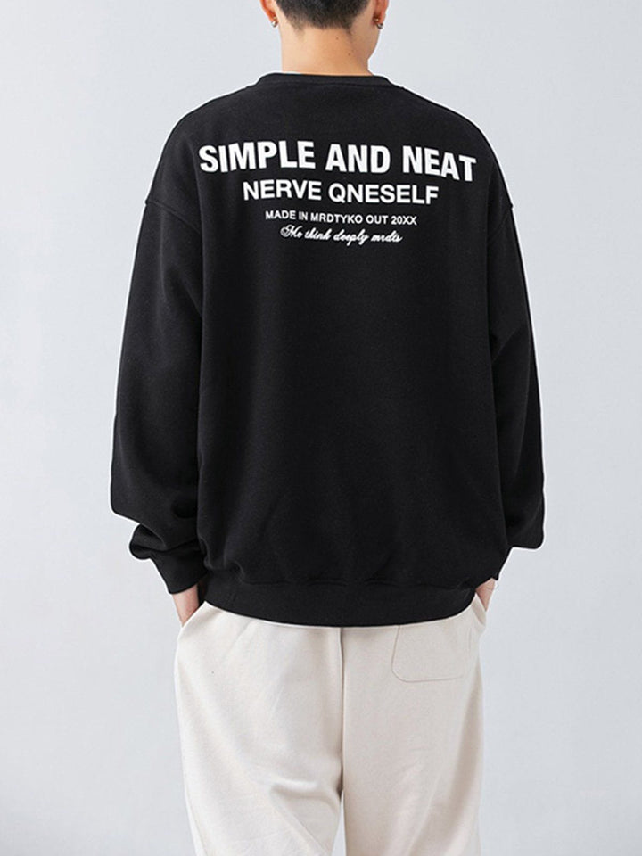 Thesclo - Neckline Stitching Letters Sweatshirt - Streetwear Fashion - thesclo.com