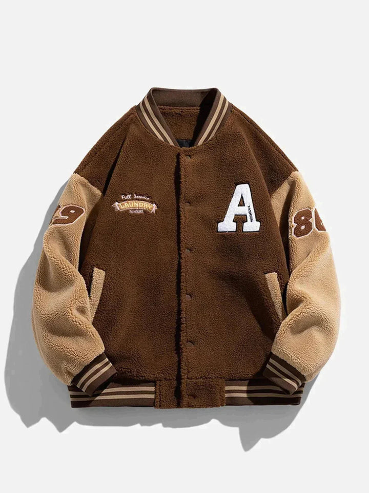 Thesclo - New York Sherpa Varsity Jacket - Streetwear Fashion - thesclo.com