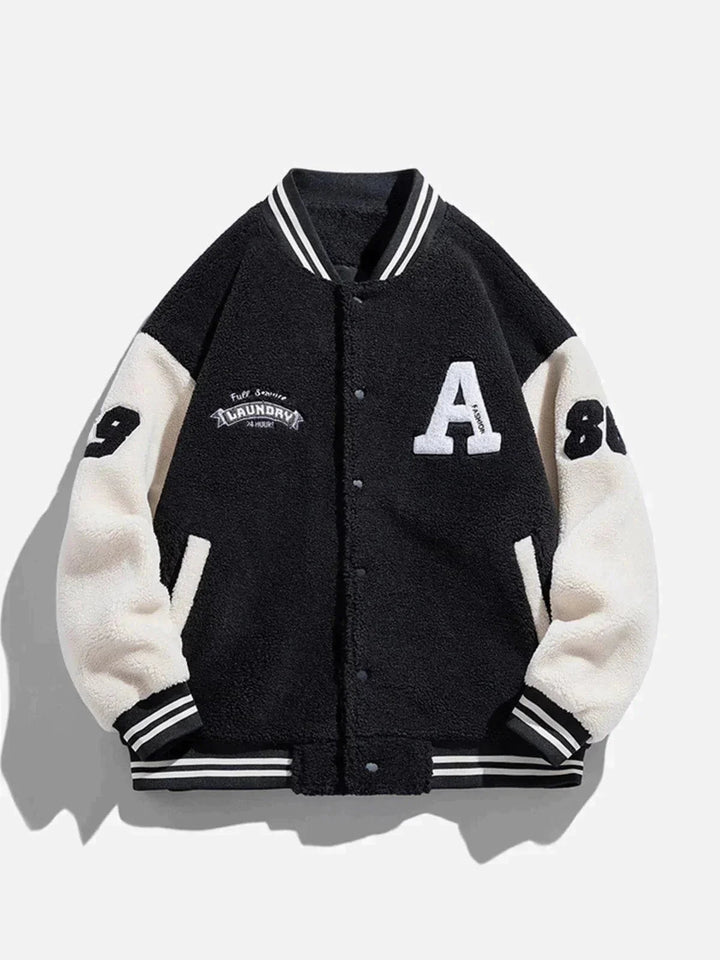 Thesclo - New York Sherpa Varsity Jacket - Streetwear Fashion - thesclo.com