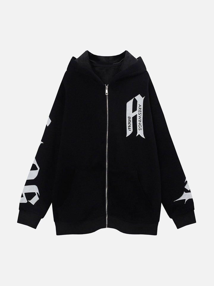 Thesclo - Patch Embroidered ZIP UP Hoodie - Streetwear Fashion - thesclo.com