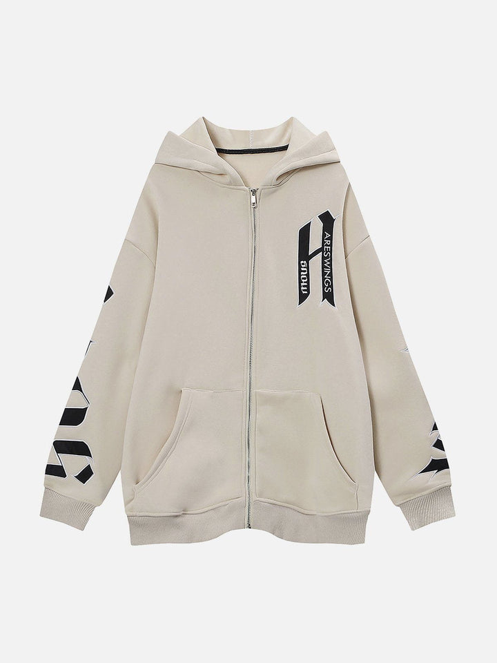 Thesclo - Patch Embroidered ZIP UP Hoodie - Streetwear Fashion - thesclo.com