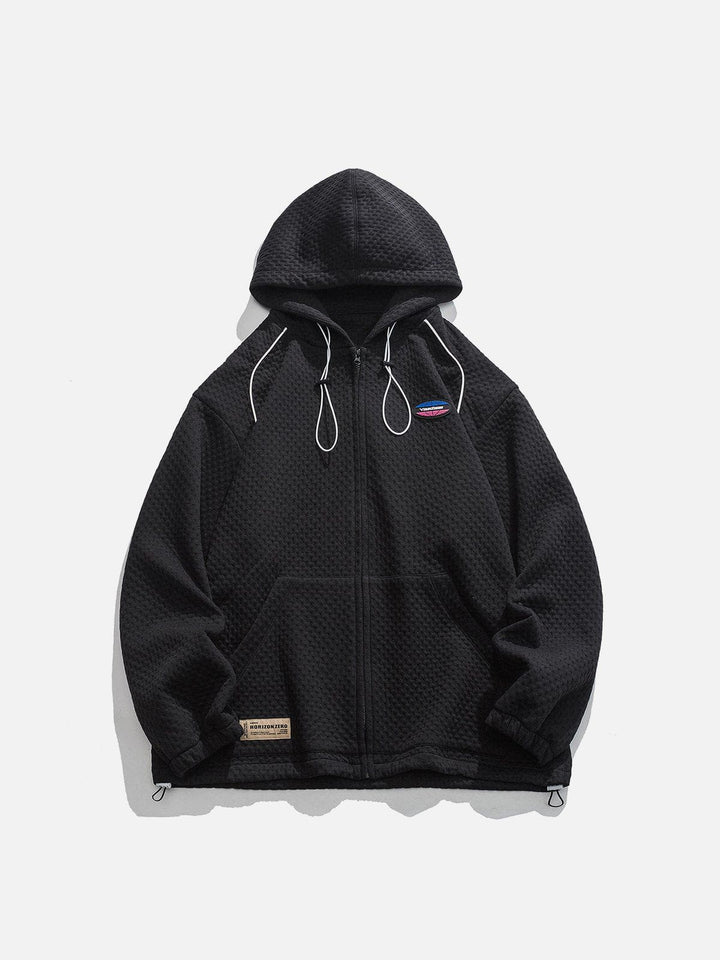 Thesclo - Patch Pocket Solid Zip Hoodie - Streetwear Fashion - thesclo.com