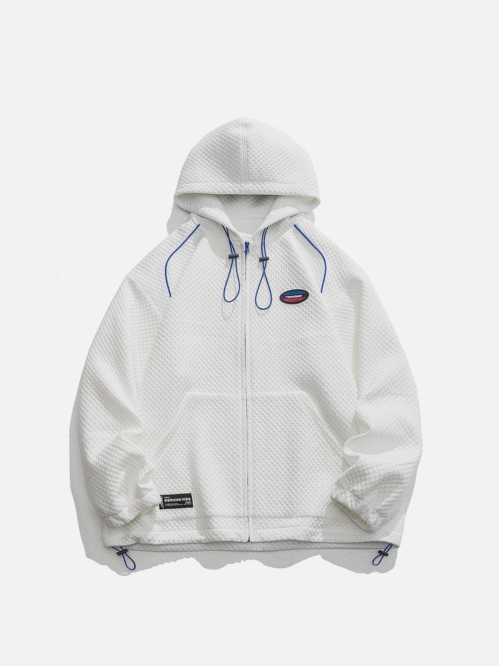 Thesclo - Patch Pocket Solid Zip Hoodie - Streetwear Fashion - thesclo.com