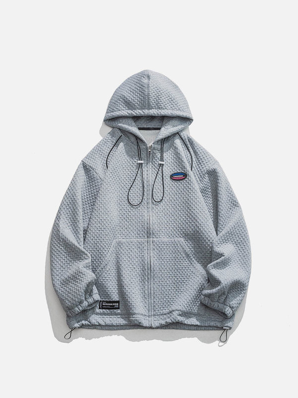 Thesclo - Patch Pocket Solid Zip Hoodie - Streetwear Fashion - thesclo.com