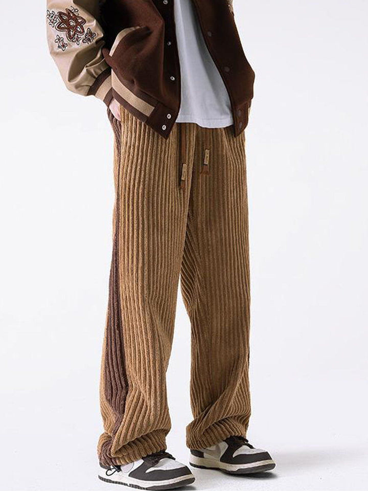Thesclo - Patchwork Corduroy Sweatpants - Streetwear Fashion - thesclo.com
