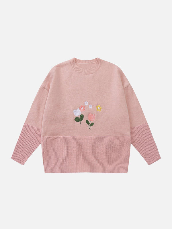 Thesclo - Patchwork Embroidery Sweater - Streetwear Fashion - thesclo.com