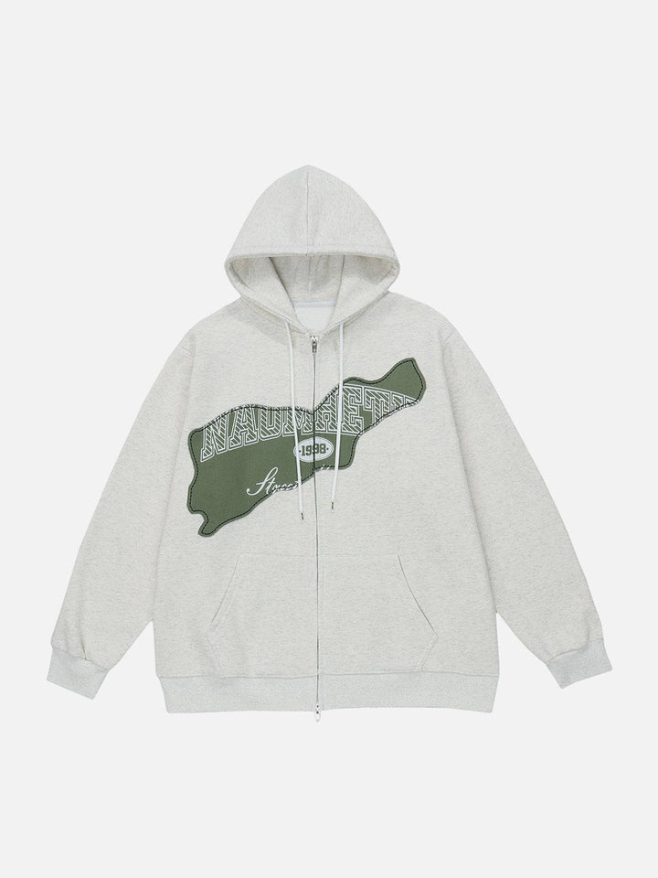 Thesclo - Patchwork Letter Print Hoodie - Streetwear Fashion - thesclo.com
