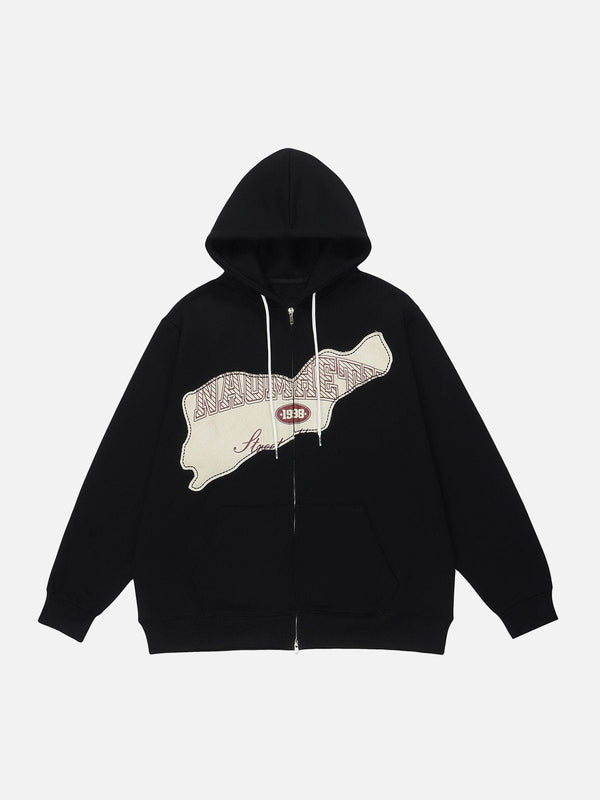 Thesclo - Patchwork Letter Print Hoodie - Streetwear Fashion - thesclo.com