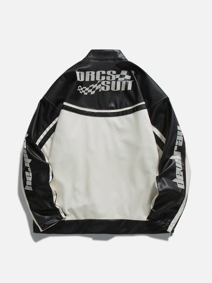 Thesclo - Patchwork PU Motorcycle Jacket - Streetwear Fashion - thesclo.com