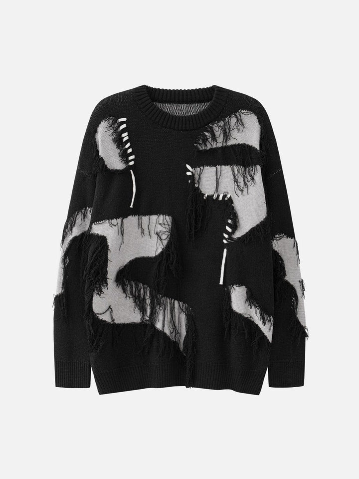 Thesclo - Patchwork Tassel Sweater - Streetwear Fashion - thesclo.com