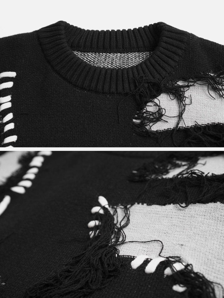 Thesclo - Patchwork Tassel Sweater - Streetwear Fashion - thesclo.com