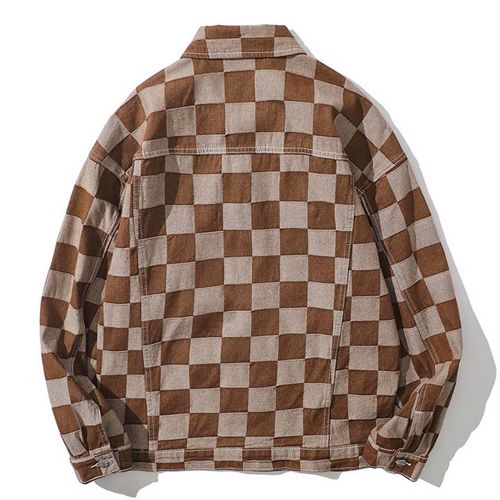 Thesclo - Plaid Denim Jacket Streetwear - Streetwear Fashion - thesclo.com