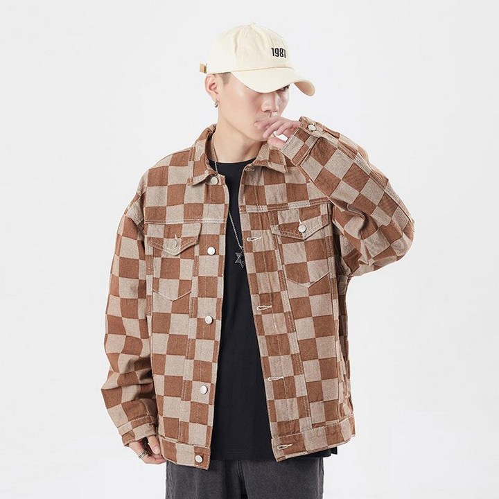 Thesclo - Plaid Denim Jacket Streetwear - Streetwear Fashion - thesclo.com