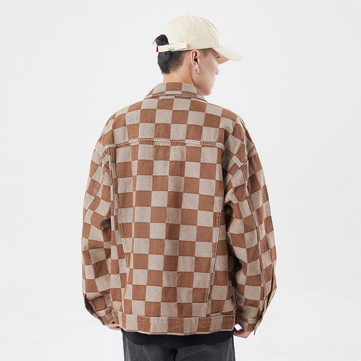 Thesclo - Plaid Denim Jacket Streetwear - Streetwear Fashion - thesclo.com