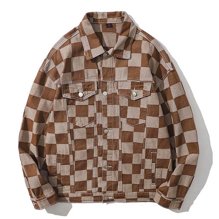 Thesclo - Plaid Denim Jacket Streetwear - Streetwear Fashion - thesclo.com