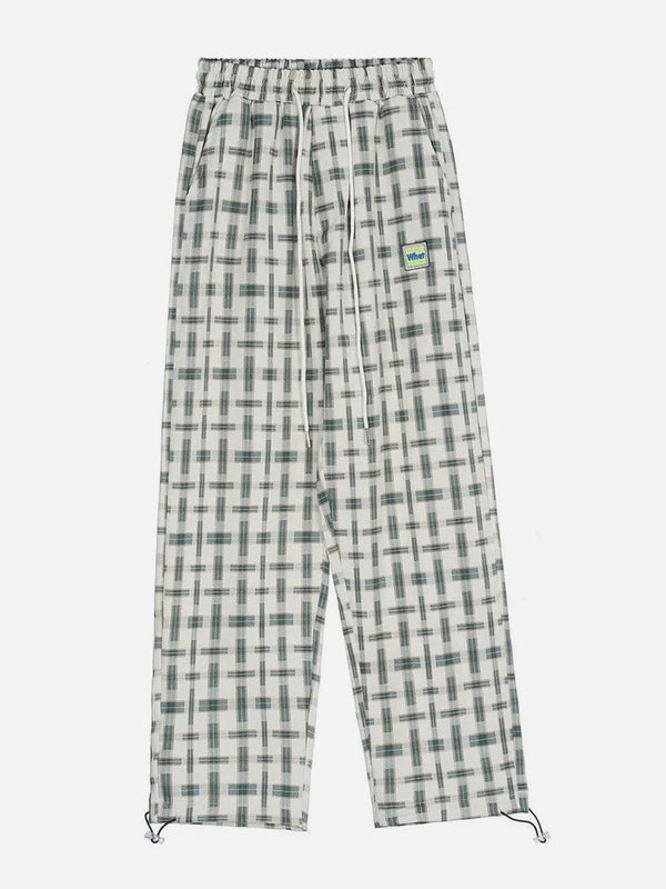 Thesclo - Plaid Drawstring Pants - Streetwear Fashion - thesclo.com