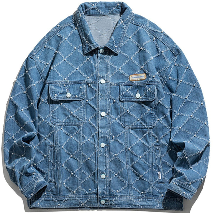 Thesclo - Plaid Simple Denim Jacket - Streetwear Fashion - thesclo.com