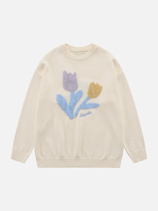 Thesclo - Plush Flowers Sweater - Streetwear Fashion - thesclo.com