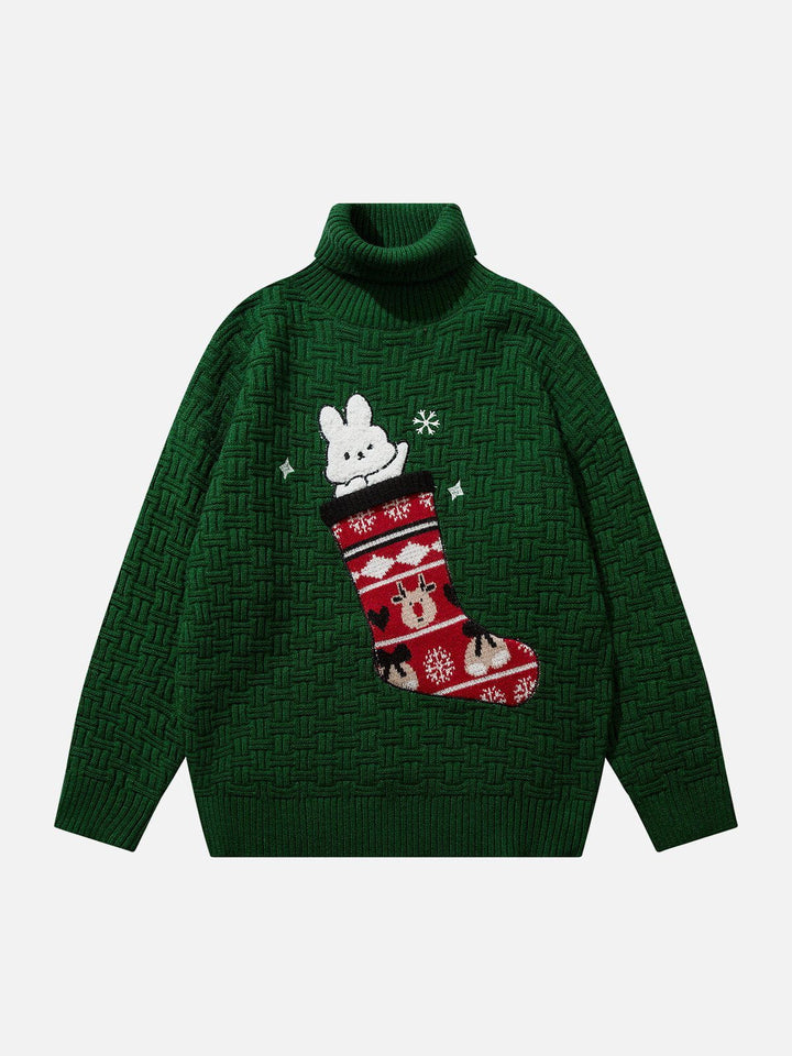 Thesclo - Rabbit Moose Embroidery Sweater - Streetwear Fashion - thesclo.com