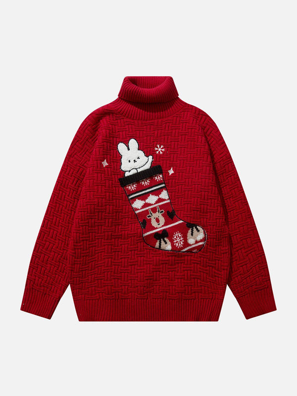 Thesclo - Rabbit Moose Embroidery Sweater - Streetwear Fashion - thesclo.com