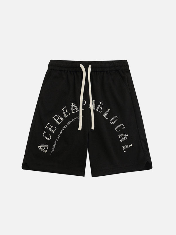 Thesclo - Ring Embroidery Letter Shorts - Streetwear Fashion - thesclo.com