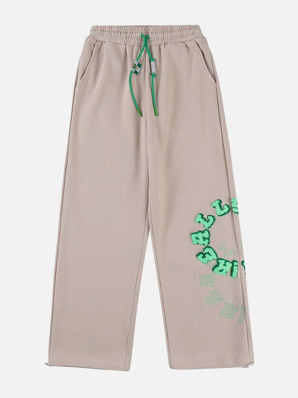 Thesclo - Ring Letter Towel Embroidered Pants - Streetwear Fashion - thesclo.com