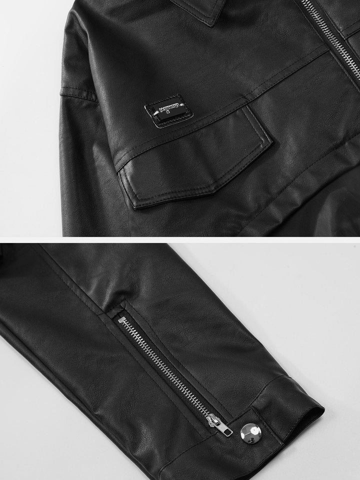Thesclo - Short PU Jacket - Streetwear Fashion - thesclo.com