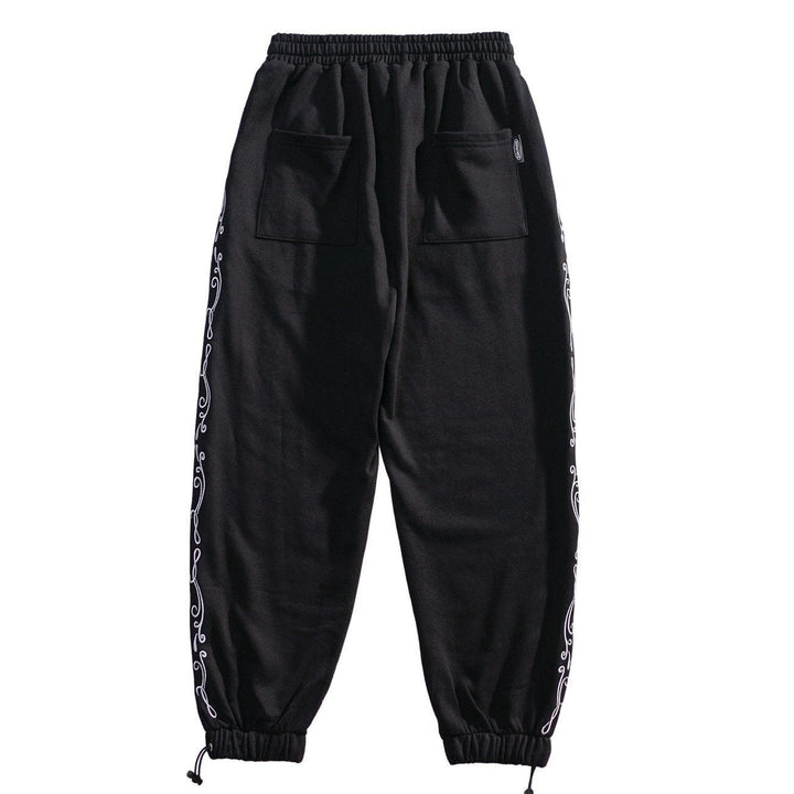 Thesclo - Side Bandana Print Drawstring Sweatpants - Streetwear Fashion - thesclo.com