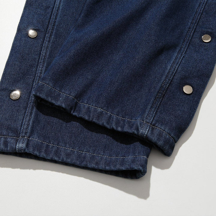 Thesclo - Side Buttoned Label Jeans - Streetwear Fashion - thesclo.com