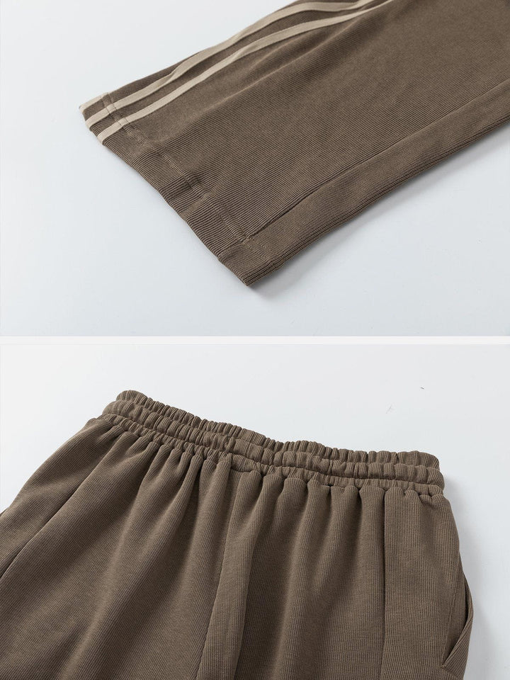 Thesclo - Side Curve Stripe Sweatpants - Streetwear Fashion - thesclo.com